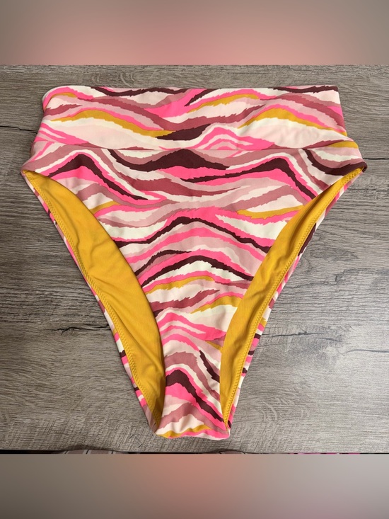 aerie Other - Aerie Women's Crossover High Cut Cheeky Bikini Bottom Zebra Pink Brown Medium
